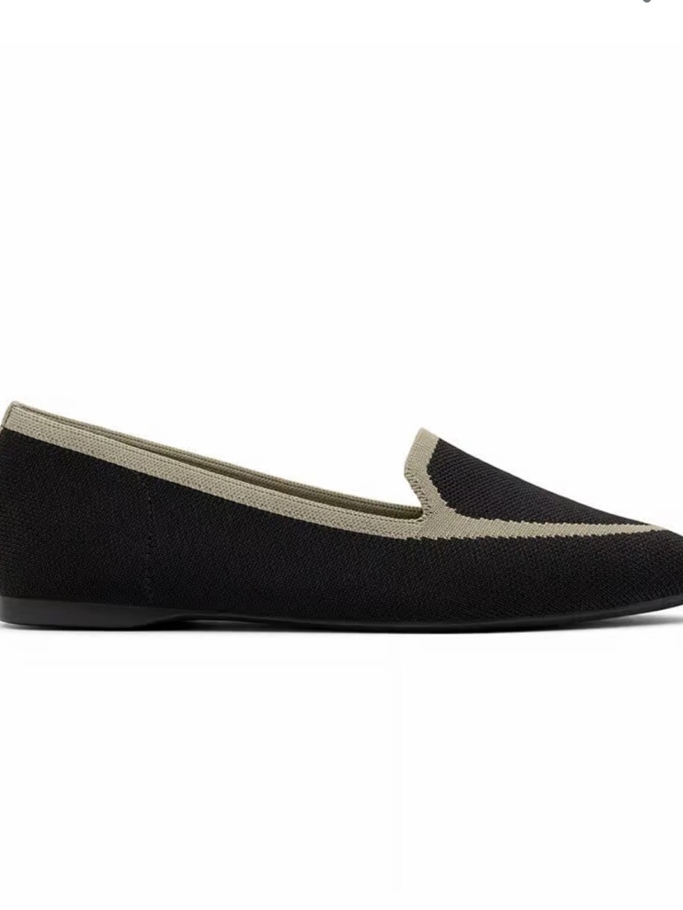 Birdies Black And Beige Knit Loafers